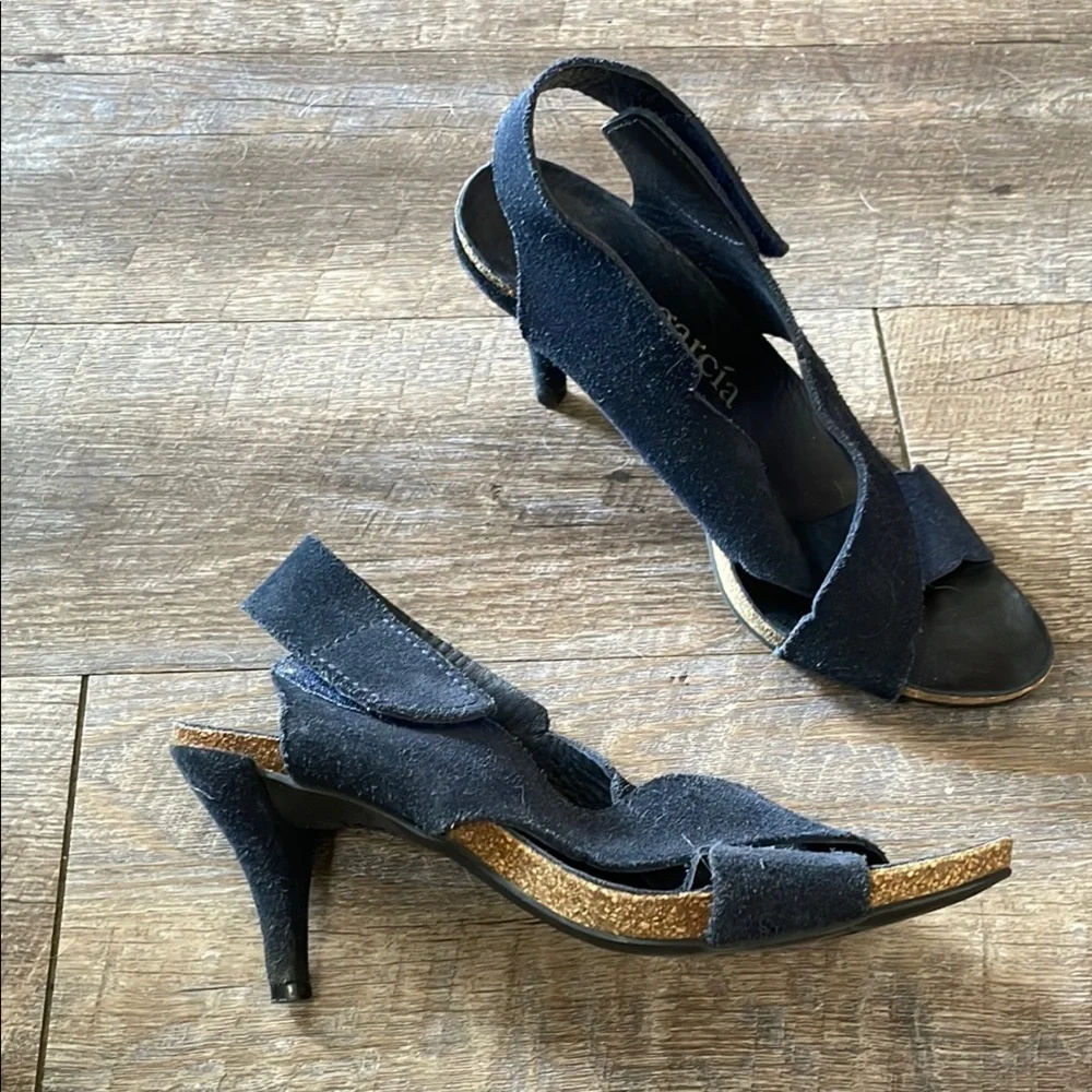 Pedro Garcia suede slingback peep toe Heeled Sandals heels